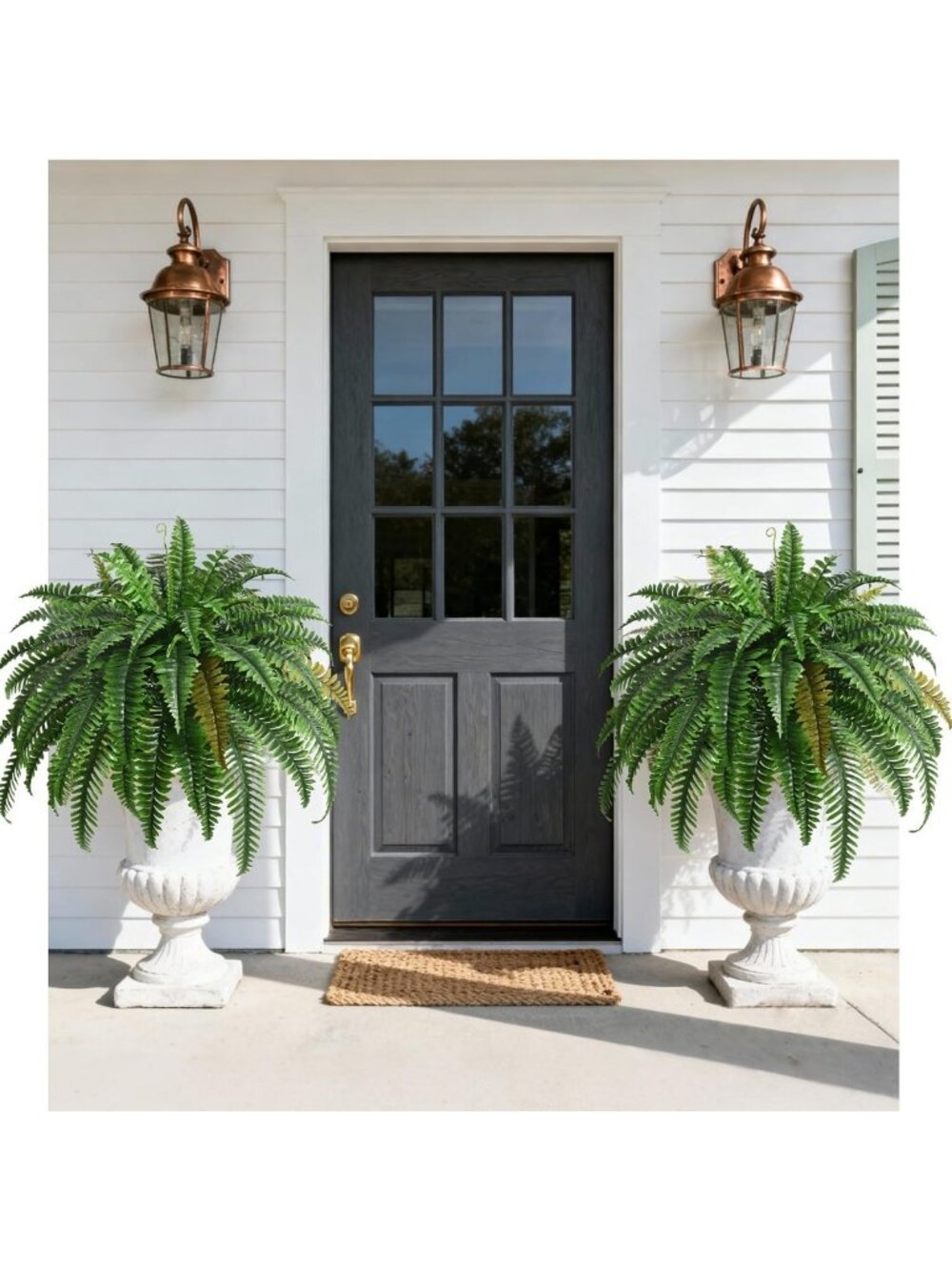 2PCS 45in UV Resistant Faux Ferns - Realistic Large Artificial Plants for